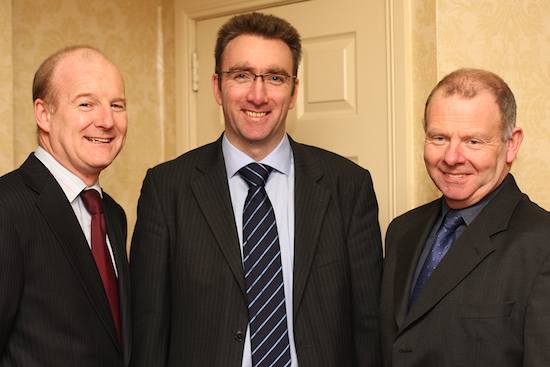 Garth Boyd, centre, President, NIGTA with Gerry Maguire, left, Managing Director, Linden Foods and Frank Foster, Linden Foods, Guest Speaker at the NIGTA AGM.
